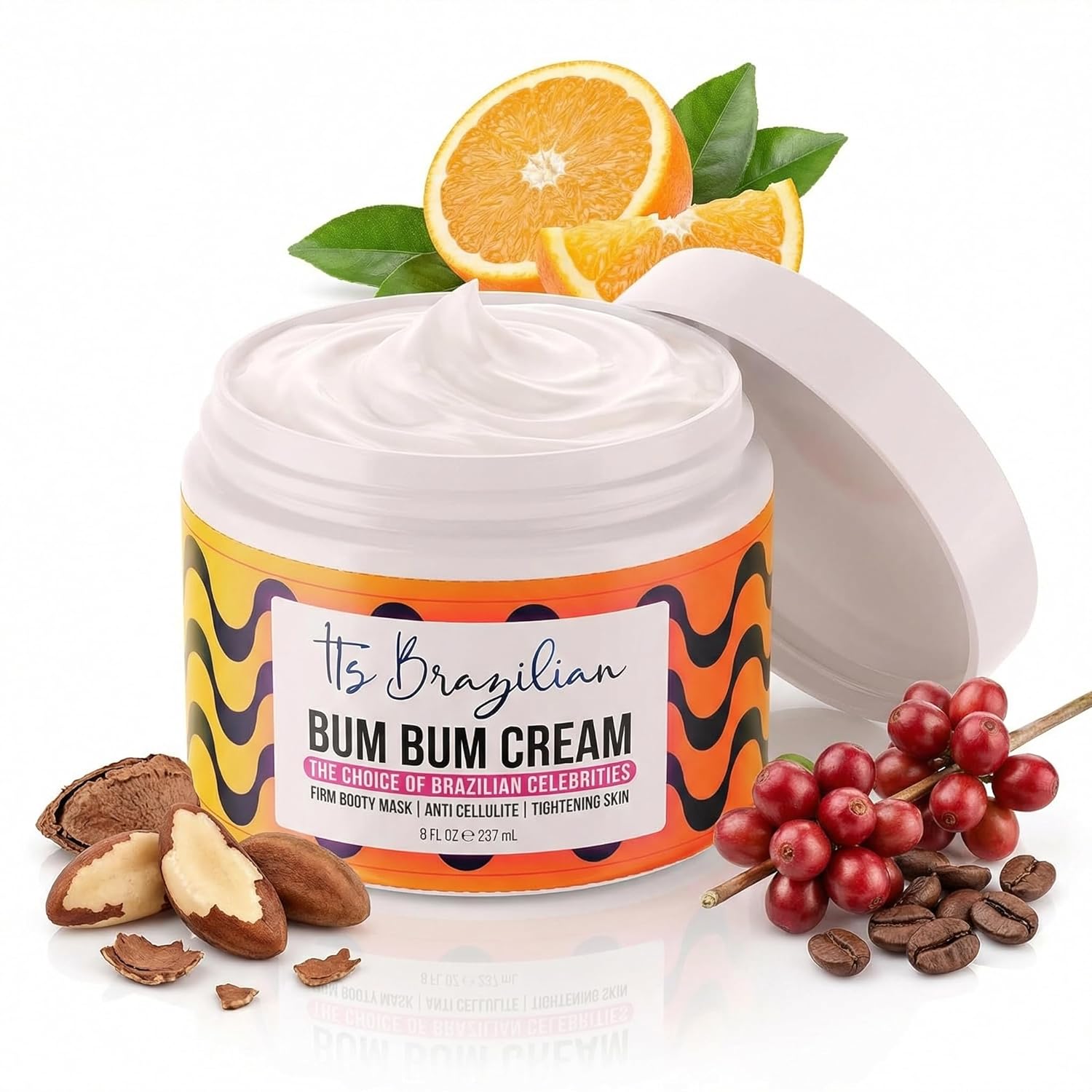 It's Brazilian Bum Bum Cream with Brazilian orange, coffee, and Brazil nut